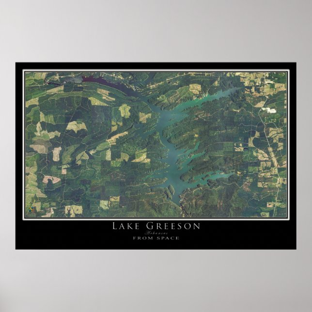 Lake Greeson Arkansas Satellite Poster Map (Front)