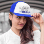 Lake Hair Don't Care Waves Boating Trucker Hat<br><div class="desc">This design was created through digital art. It may be personalized by clicking the customize button and changing the colour, adding a name, initials or your favourite words. Contact me at colorflowcreations@gmail.com if you with to have this design on another product. Purchase my original abstract acrylic painting for sale at...</div>