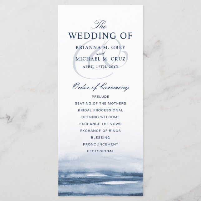 Lake Harbour Fog Wedding Program (Front)