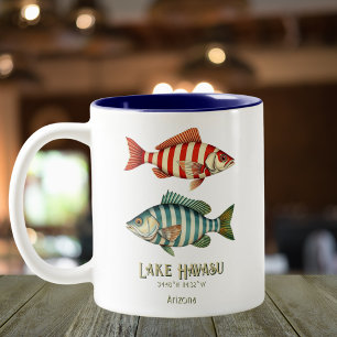 Lake Havasu Arizona nautical fish   Two-Tone Coffee Mug