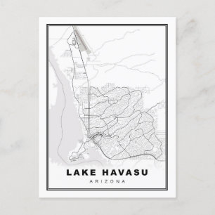 Lake Havasu City Map Holiday Postcard