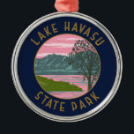 Lake Havasu State Park Retro Distressed Circle Metal Ornament<br><div class="desc">Lake Havasu State Park vector artwork design. Lake Havasu State Park is a state park located on Lake Havasu in Mohave County,  Arizona,  US.</div>