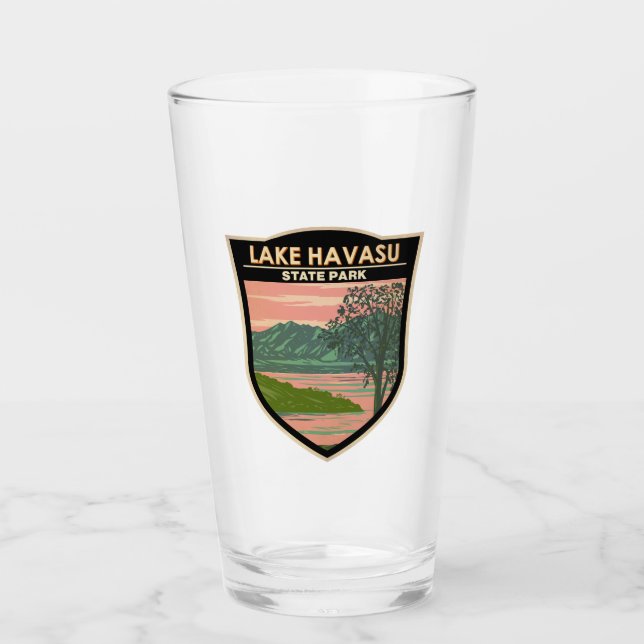 Lake Havasu State Park Travel Art Vintage Glass (Front)