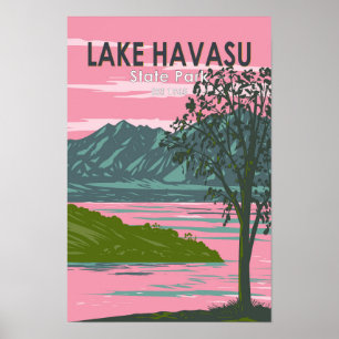 Lake Havasu State Park Travel Art Vintage Poster