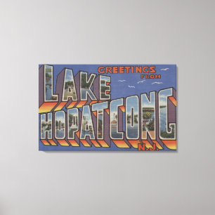 Lake Hopatcong, New Jersey - Large Letter Scenes Canvas Print