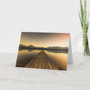 Lake Hopfen with a Jetty & Alps Mountains Card
