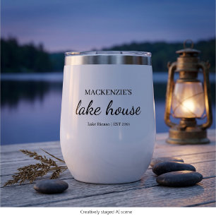 Lake House Chic Simple Typography Personalized