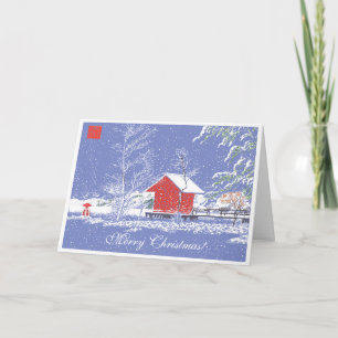 Lake House Cottage Christmas Greeting Card