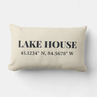 Lake House Custom Coordinates Lumbar Pillow