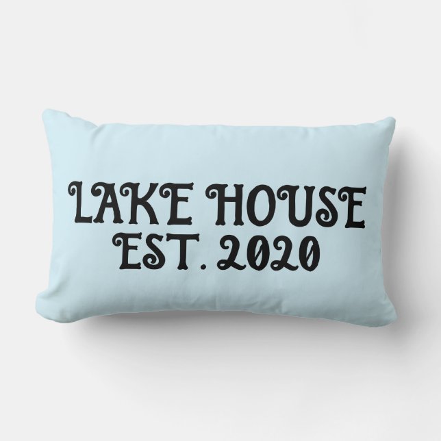 LAKE HOUSE CUSTOM LUMBAR PASTEL BLUE PILLOW (Front)