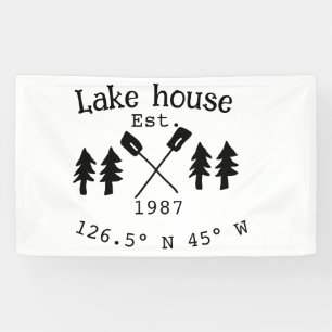 Lake house ets. Date year custom coordinates add n Banner