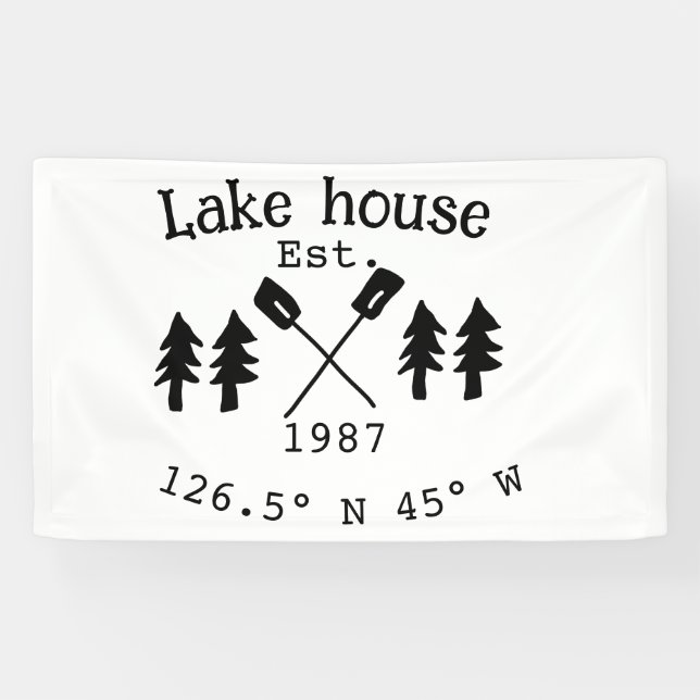 Lake house ets. Date year custom coordinates add n Banner (Horizontal)