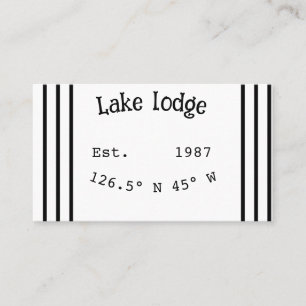 Lake house ets. Date year custom coordinates add n Business Card