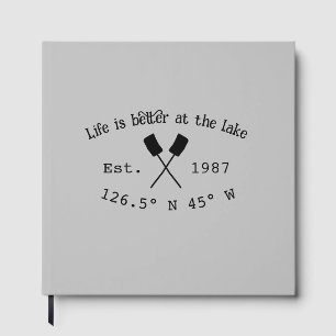 Lake house ets. Date year custom coordinates add n Guest Book