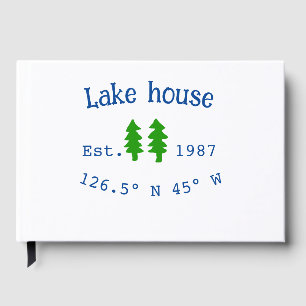 Lake house ets. Date year custom coordinates add n Guest Book