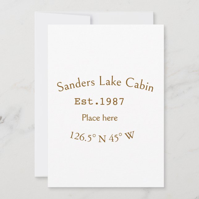 Lake house ets. Date year custom coordinates add n Invitation (Front)