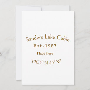 Lake house ets. Date year custom coordinates add n Invitation