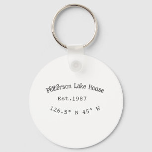 Lake house ets. Date year custom coordinates add n Keychain