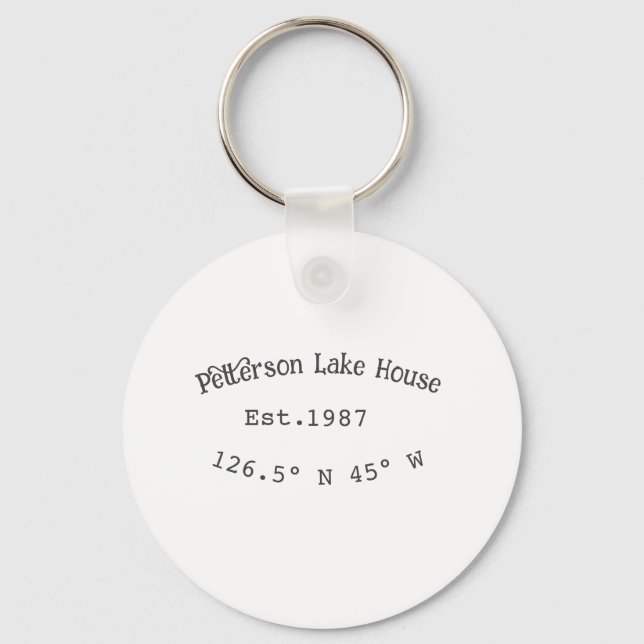Lake house ets. Date year custom coordinates add n Keychain (Front)