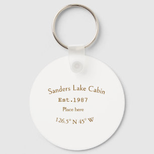Lake house ets. Date year custom coordinates add n Keychain