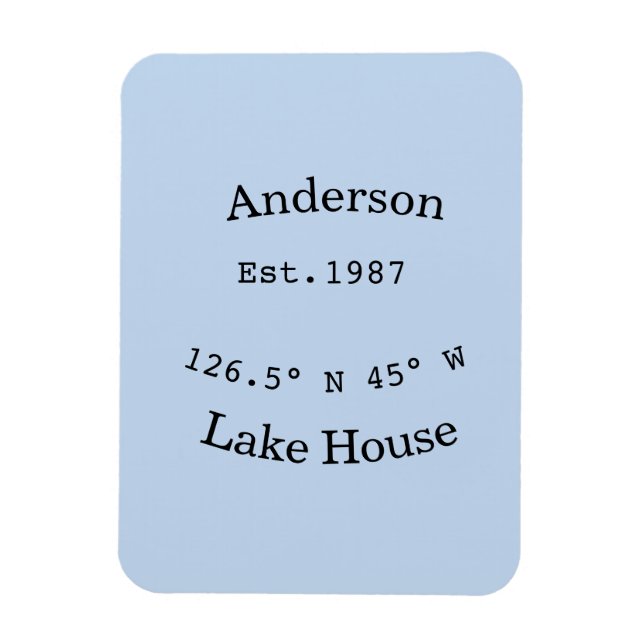 Lake house ets. Date year custom coordinates add n Magnet (Vertical)