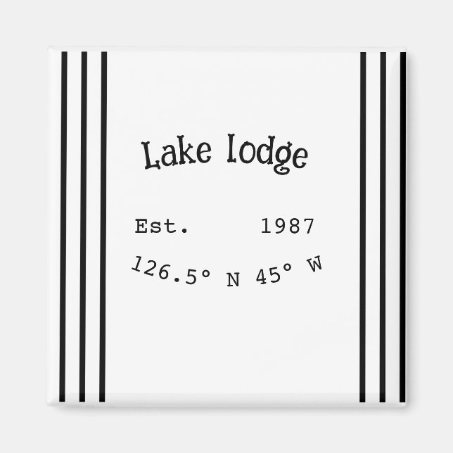 Lake house ets. Date year custom coordinates add n Magnet (Front)
