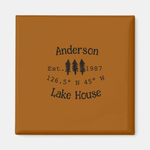 Lake house ets. Date year custom coordinates add n Magnet
