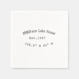 Lake house ets. Date year custom coordinates add n Napkin