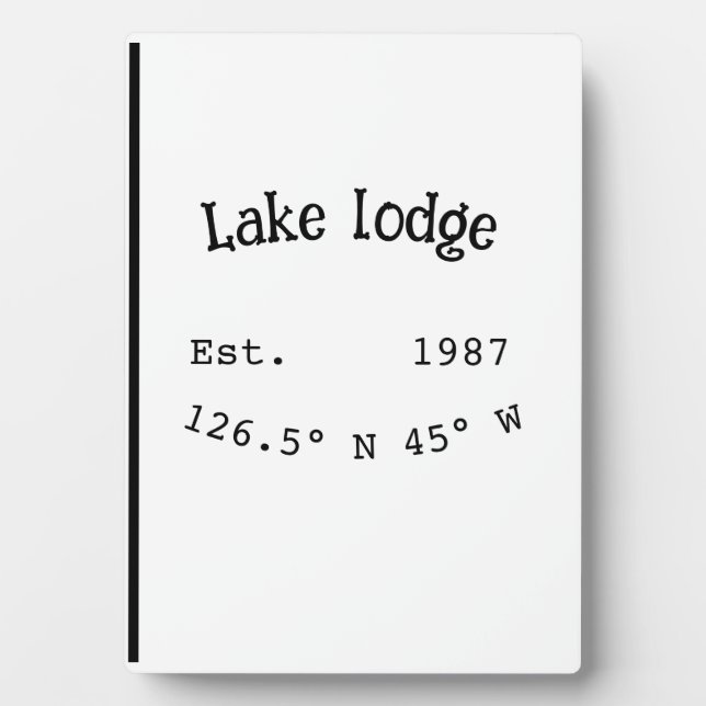 Lake house ets. Date year custom coordinates add n Plaque (Front)