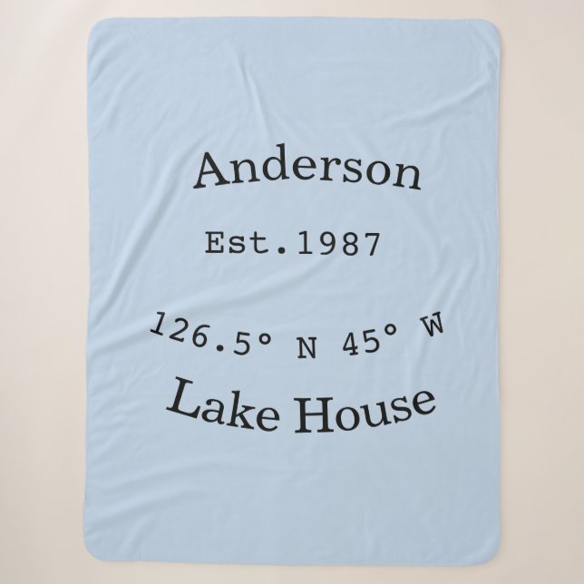 Lake house ets. Date year custom coordinates add n Sherpa Blanket (Front)