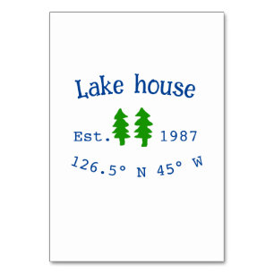 Lake house ets. Date year custom coordinates add n Table Number