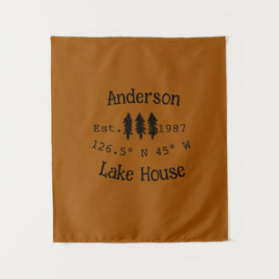 Lake house ets. Date year custom coordinates add n Tapestry