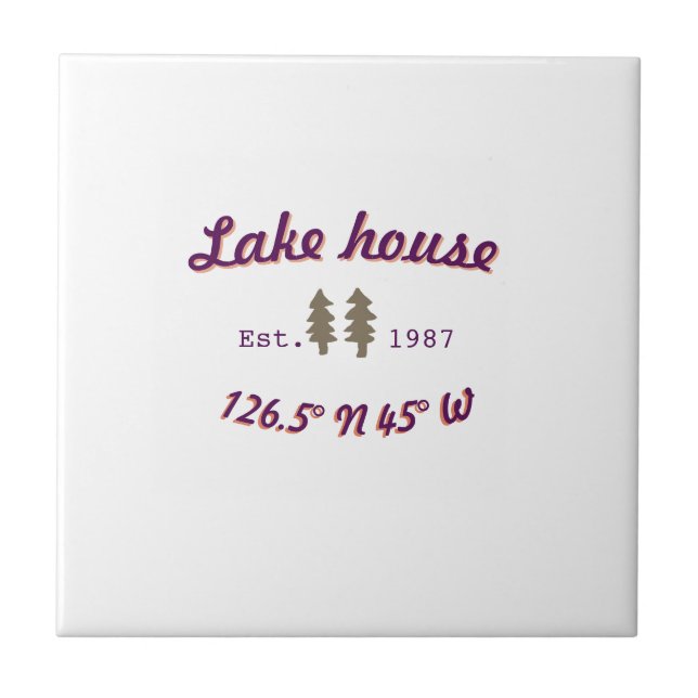 Lake house ets. Date year custom coordinates add n Tile (Front)