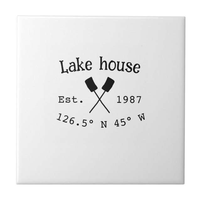 Lake house ets. Date year custom coordinates add n Tile (Front)