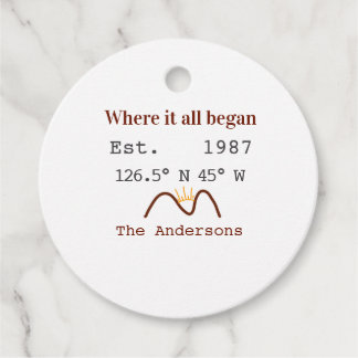 Lake house ets. Date year custom coordinates brown Favour Tags