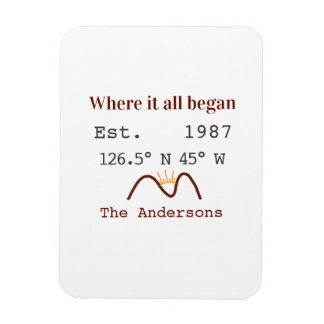 Lake house ets. Date year custom coordinates brown Magnet