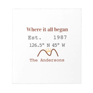 Lake house ets. Date year custom coordinates brown Notepad