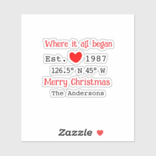 Lake house ets. Date year custom coordinates red