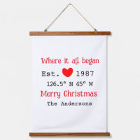 Lake house ets. Date year custom coordinates red