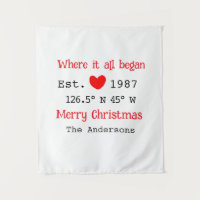 Lake house ets. Date year custom coordinates red