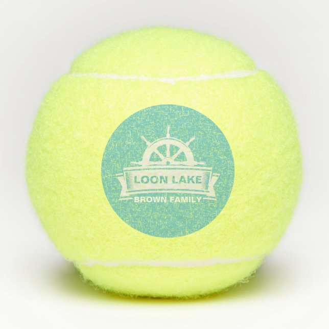Lake House Family Name Tennis Balls (Front)