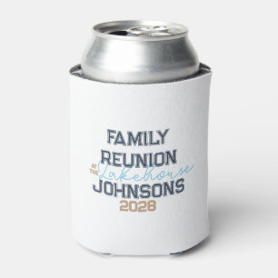 Lake house family reunion retro typography  can cooler