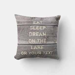 Lake House Jetez des oreillers avec votre texte