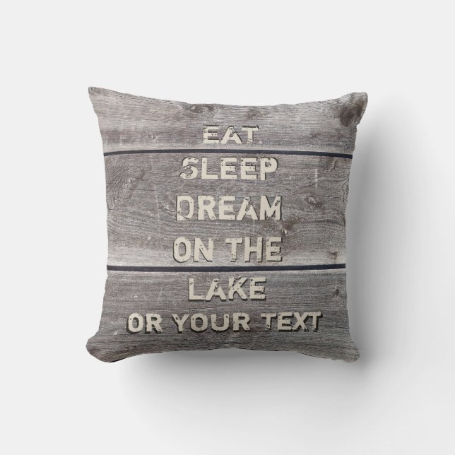 Lake House Jetez des oreillers avec votre texte (Recto)