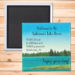 Lake House Magnet Vacation Rental Wifi Password<br><div class="desc">This design may be personalized by clicking the customize button and changing the name, initials or words. You may also change the text colour and style or delete the text for an image only design. Contact me at colorflowcreations@gmail.com if you with to have this design on another product. Purchase my...</div>