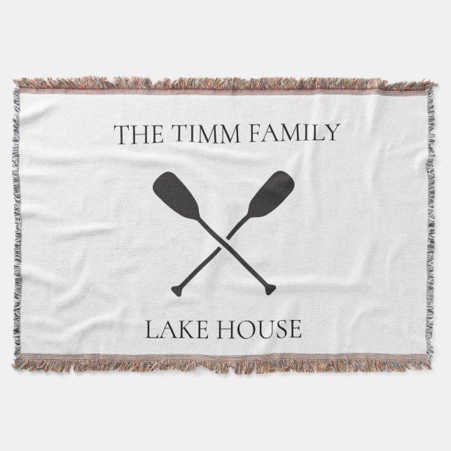 Lake House Personalized Throw Blanket (Front)