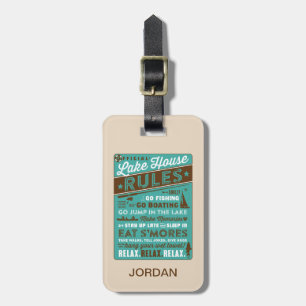 Lake House Rules Luggage Tag
