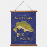 Lake House Rustic Nautical Bass Fish Personalized