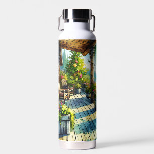 Lake House View   Deck over looking the Bay Water Bottle