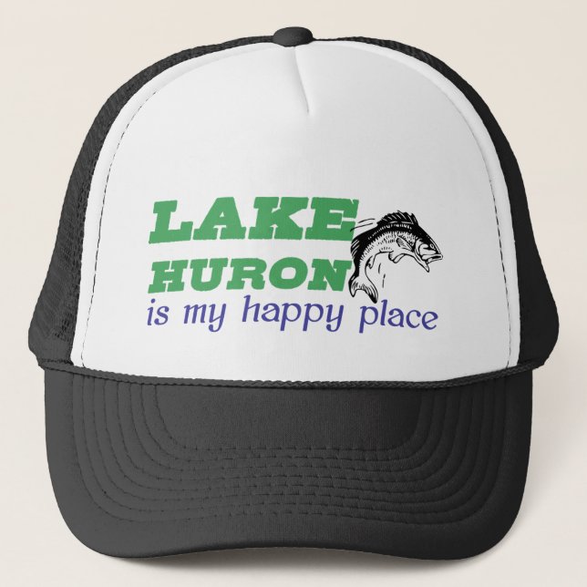 Lake Huron is my happy place Trucker Hat (Front)